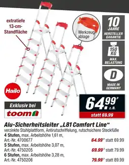 toom Baumarkt Hailo alu-sicherheitsleiter „l81 comfort line“ Angebot