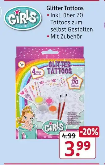 Rossmann Girls glitter tattoos Angebot