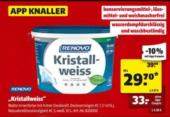 Hagebau Renovo innenfarbe kristallweiss Angebot