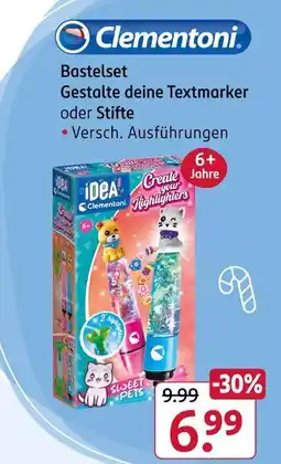 Rossmann Clementoni bastelset gestalte deine textmarker oder stifte Angebot