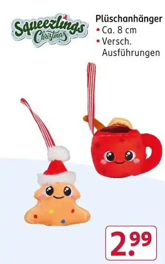 Rossmann Squeezlings christmas plüschanhänger Angebot