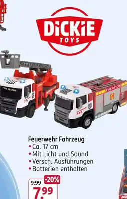 Rossmann Dickie toys feuerwehr fahrzeug Angebot