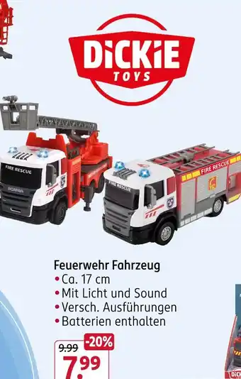 Rossmann Dickie toys feuerwehr fahrzeug Angebot