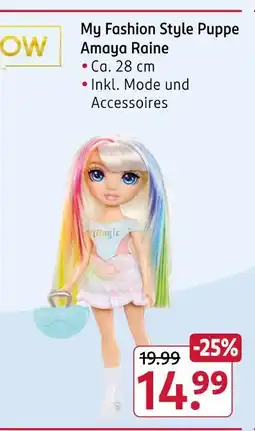 Rossmann Rainbow high my fashion style puppe amaya raine Angebot