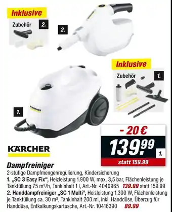 toom Baumarkt Dampfreiniger „sc 3 easy fix“ Angebot