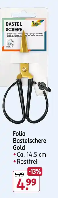 Rossmann Folia bastelschere gold Angebot