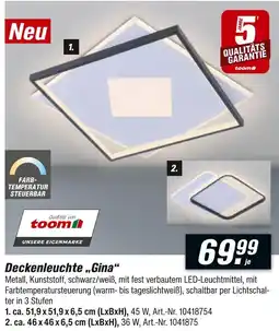 toom Baumarkt Toom deckenleuchte gina Angebot