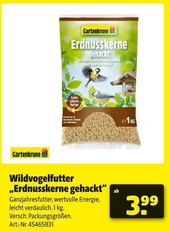 Hagebau Gartenkrone wildvogelfutter erdnusskerne gehackt Angebot