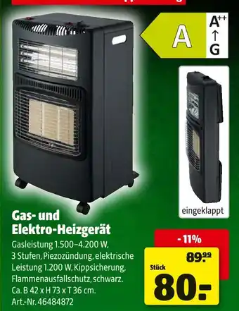 Hagebau Gas- und elektro-heizgerät Angebot
