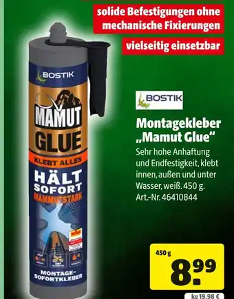 Hagebau Bostik montagekleber „mamut glue“ Angebot