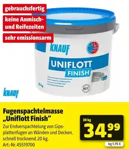 Hagebau Knauf fugenspachtelmasse „uniflott finish“ Angebot