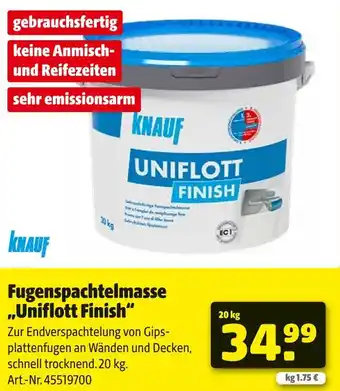Hagebau Knauf fugenspachtelmasse „uniflott finish“ Angebot