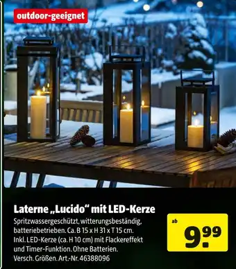 Hagebau Laterne „lucido“ mit led-kerze Angebot