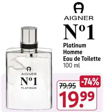 Rossmann Aigner no 1 platinum homme eau de toilette Angebot