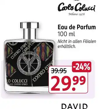 Rossmann Carlo colucci eau de parfum Angebot