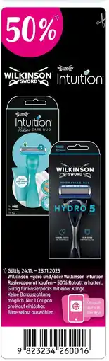 Rossmann Wilkinson sword 50 % rabatt Angebot