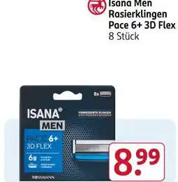 Rossmann Isana men rasierklingen pace 6+ 3d flex Angebot