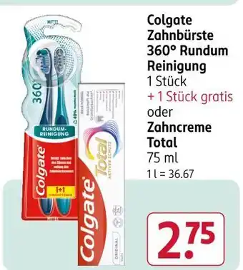Rossmann Colgate zahnbürste 360° rundum reinigung Angebot
