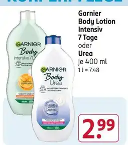 Rossmann Garnier body lotion intensiv 7 tage oder urea Angebot