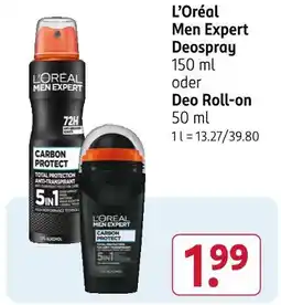 Rossmann L'oréal men expert deospray Angebot