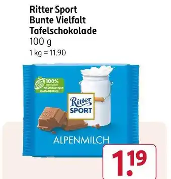 Rossmann Ritter sport bunte vielfalt tafelschokolade Angebot