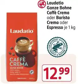 Rossmann Laudatio ganze bohne caffè crema oder barista crema oder espresso Angebot