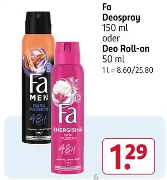 Rossmann Fa deospray Angebot