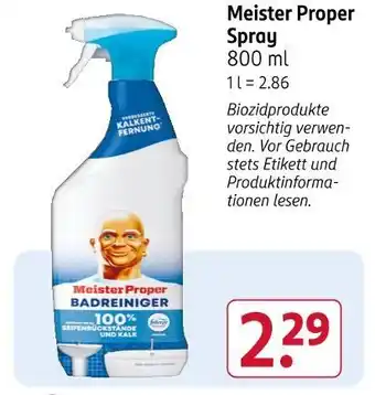 Rossmann Meister proper spray badreiniger Angebot