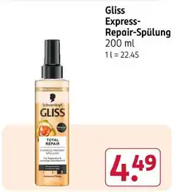 Rossmann Schwarzkopf gliss express-repair-spülung Angebot