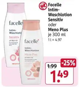Rossmann Facelle intim-waschlotion sensitiv oder meno plus Angebot