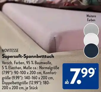 Aldi Süd NOVITESSE Supersoft-Spannbetttuch Angebot