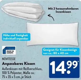 Aldi Süd NOVITESSE Anpassbares Kissen Angebot