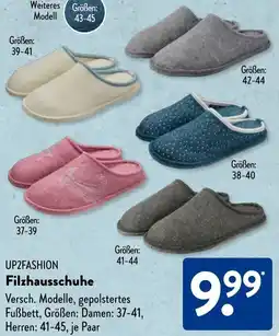 Aldi Süd UP2FASHION Filzhausschuhe Angebot