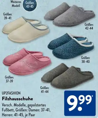 Aldi Süd UP2FASHION Filzhausschuhe Angebot