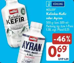 Aldi Süd MÜLLER Kalinka-Kefir oder Ayran Angebot