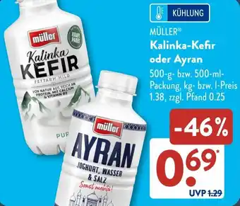 Aldi Süd MÜLLER Kalinka-Kefir oder Ayran Angebot