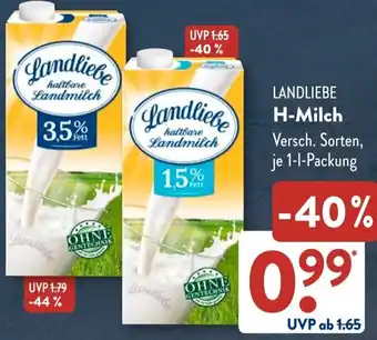 Aldi Süd LANDLIEBE H-Milch Angebot