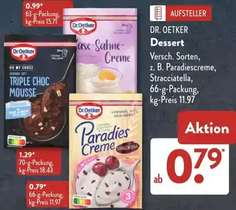 Aldi Süd DR. OETKER Dessert Angebot