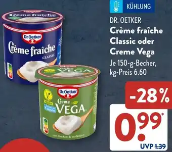 Aldi Süd DR. OETKER Crème fraîche Classic oder Creme Vega Angebot