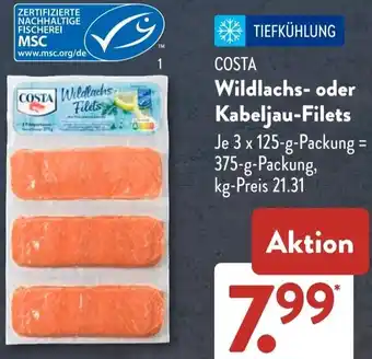 Aldi Süd COSTA Wildlachs- oder Kabeljau-Filets Angebot