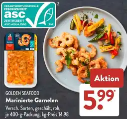 Aldi Süd GOLDEN SEAFOOD Marinierte Garnelen Angebot