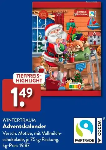 Aldi Süd WINTERTRAUM Adventskalender Angebot