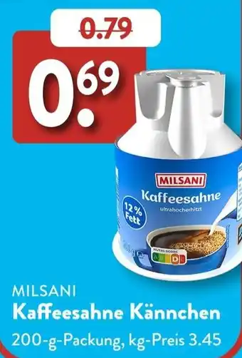 Aldi Süd MILSANI Kaffeesahne Kännchen Angebot