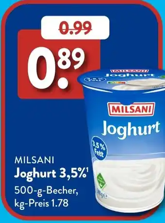 Aldi Süd MILSANI Joghurt 3,5% Angebot