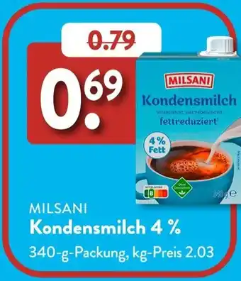 Aldi Süd MILSANI Kondensmilch 4% Angebot