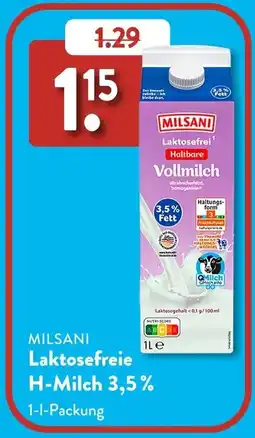 Aldi Süd MILSANI Laktosefreie H-Milch 3,5% Angebot