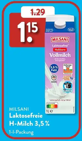 Aldi Süd MILSANI Laktosefreie H-Milch 3,5% Angebot