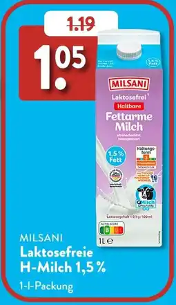 Aldi Süd MILSANI Laktosefreie H-Milch 1,5% Angebot