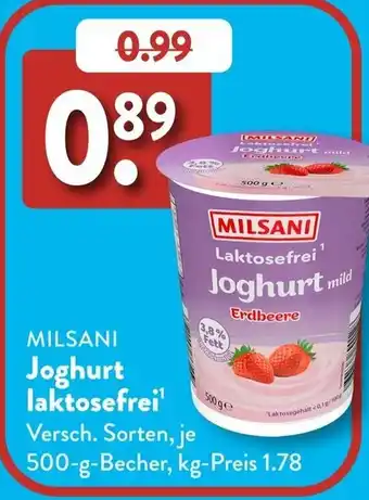 Aldi Süd MILSANI Joghurt laktosefrei Angebot