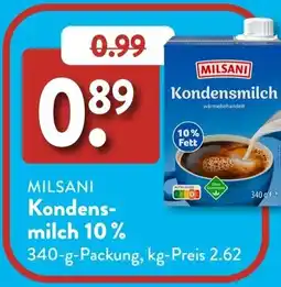 Aldi Süd MILSANI Kondensmilch 10% Angebot